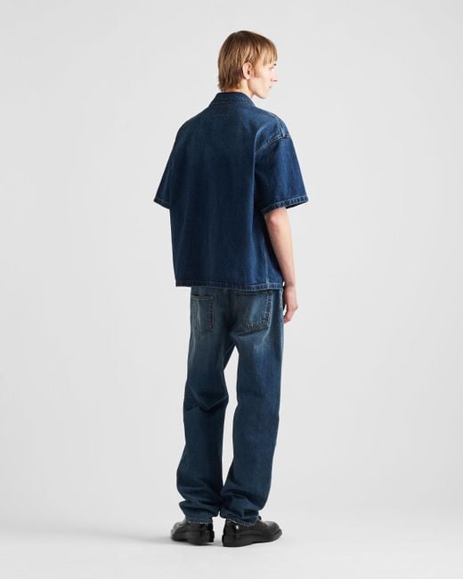 Prada Blue Denim Shirt for men