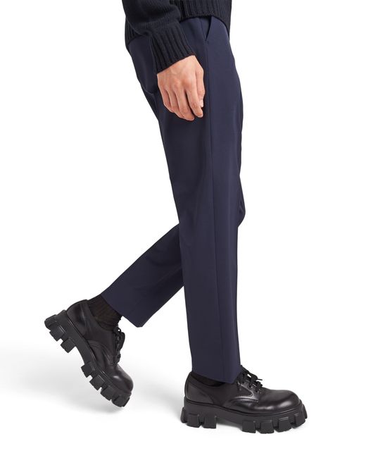 Prada Blue Techno Stretch Pants for men