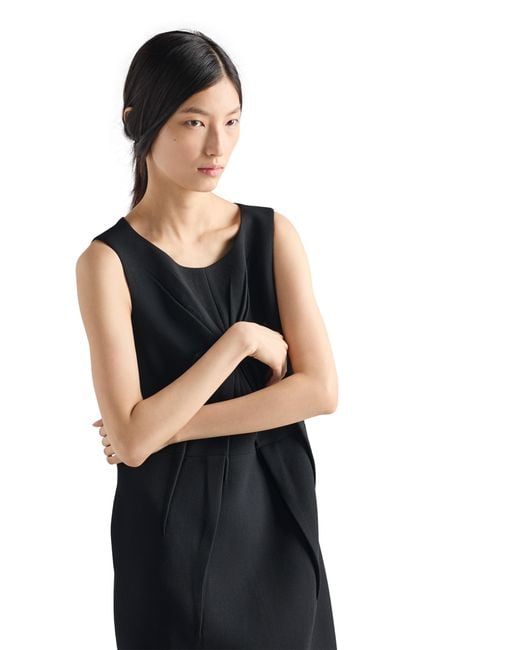 Prada Black Natté Fabric Mini-Dress