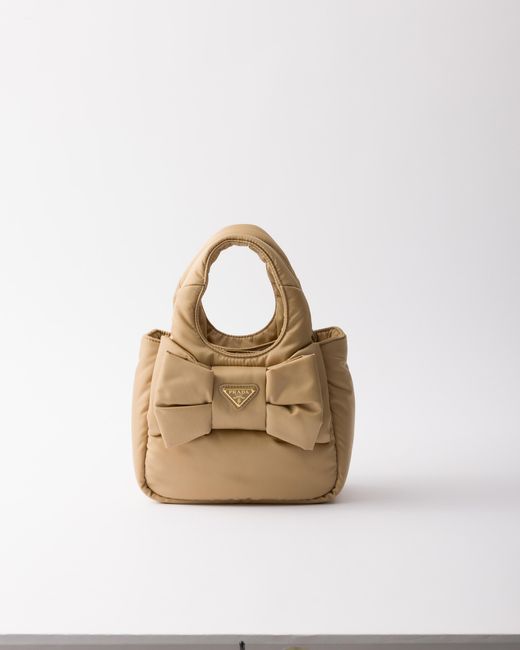Prada Metallic Mini Padded Re-Nylon Bag With Bow