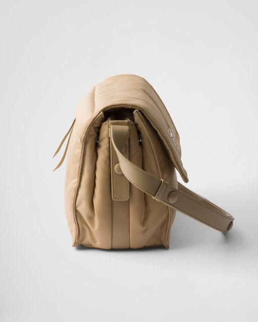 Prada Natural Medium Padded Re-Nylon Shoulder Bag
