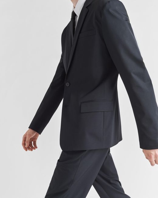 Prada Einreihiger Anzug Aus Techno-Stretch in Blue für Herren