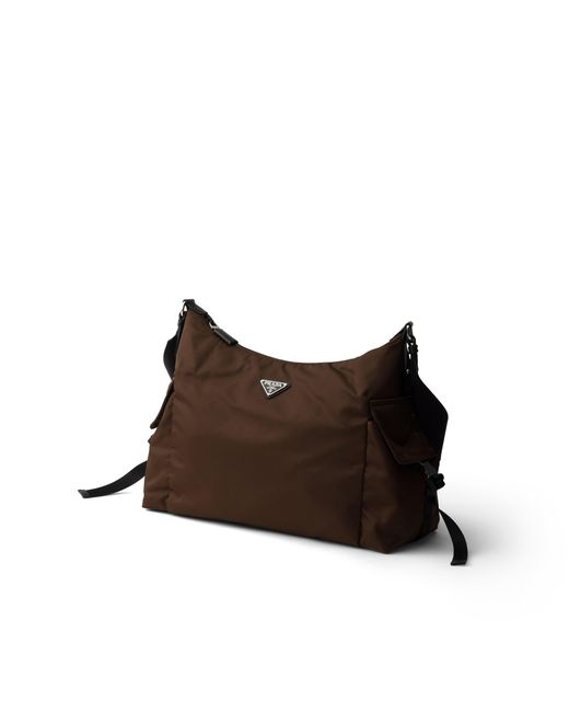 Prada Brown Explore Re-Nylon And Leather Bag for men