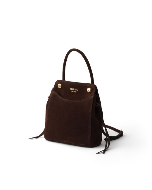 Prada Black Carry Mini Suede Handbag