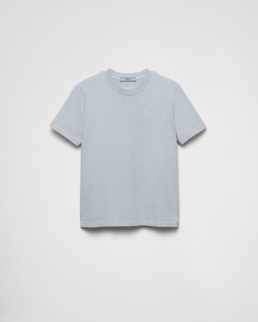 Prada Blue T-Shirt Aus Jersey
