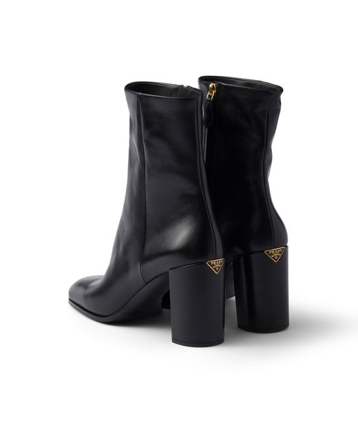 Prada Black Leather Booties