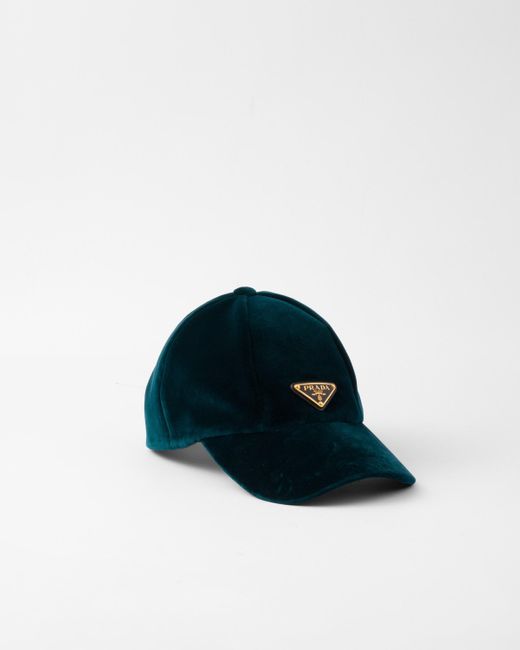 Prada Blue Velvet Baseball Cap