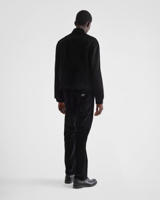 Prada Black Cotton Velvet Blouson Jacket for men