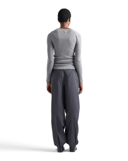 Prada Blue Light Mohair Joggers