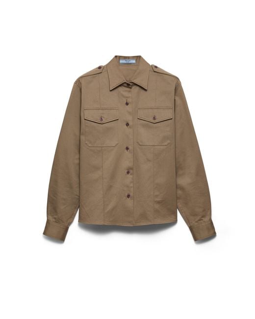 Prada Natural Chino Shirt, Clay