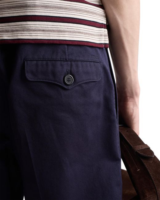 Prada Blue Cotton Bermudas for men