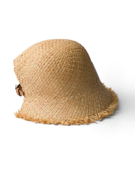 Prada White Raffia Hat