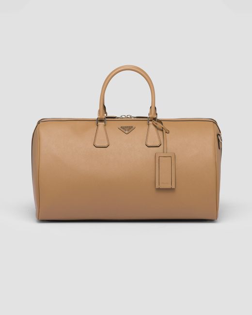 Prada Natural Saffiano Leather Travel Bag