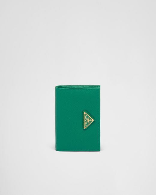 Prada Green Small Saffiano Leather Wallet