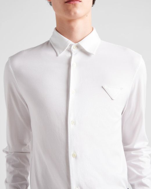Prada White Cotton Shirt for men