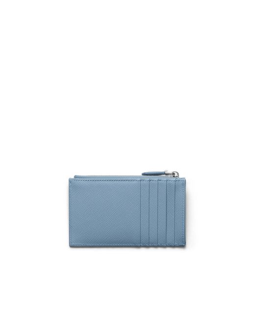 Prada Blue Saffiano Leather Card Holder