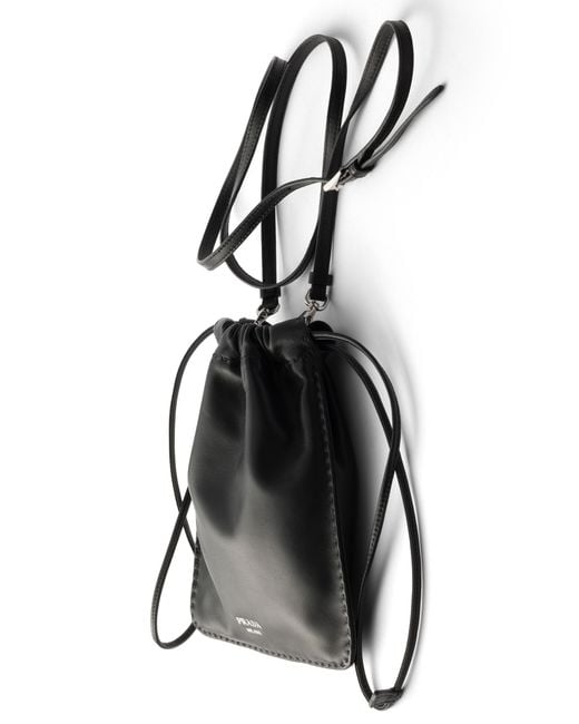 Prada Black Nappa Leather Smartphone Pouch