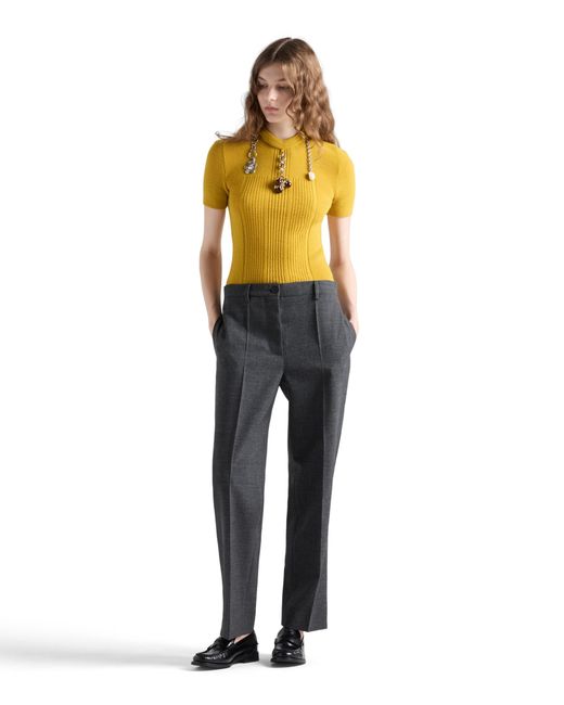Prada Gray Rush Stitch Pants