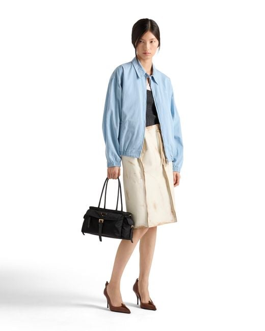 Prada Black Explore Medium Tote Bag Aus Re-Nylon Und Leder, Damen