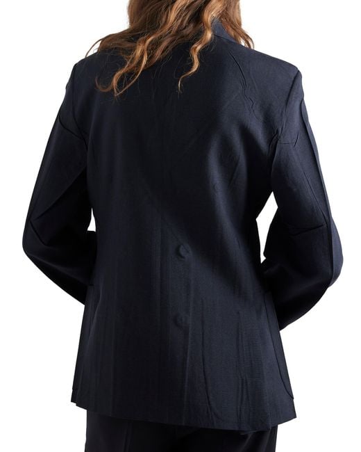 Prada Blue Double-Breasted Kid Mohair Jacket