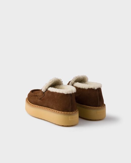 Prada Brown Suede Loafers
