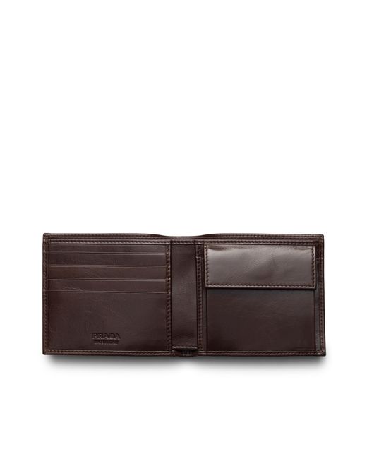 Prada Lederbrieftasche Mit Münzfach, Herren in White für Herren