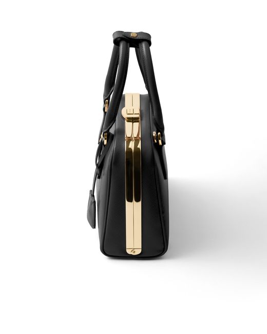 Prada Black Pyramid Saffiano Leather Mini Bag
