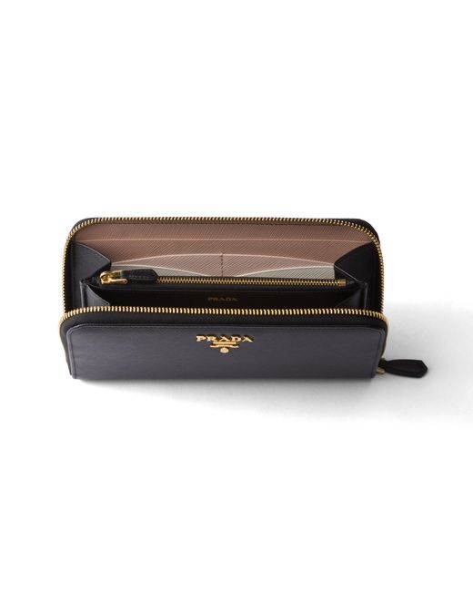 Prada Black Large Saffiano Leather Wallet