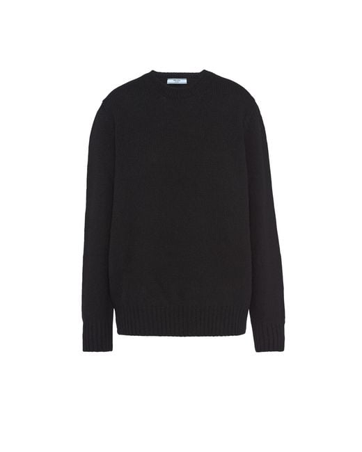 Prada Black Wool And Cashmere Crew-neck Sweater