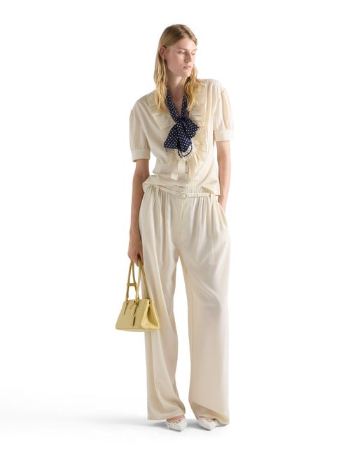 Prada Natural Silk Marocain Pants