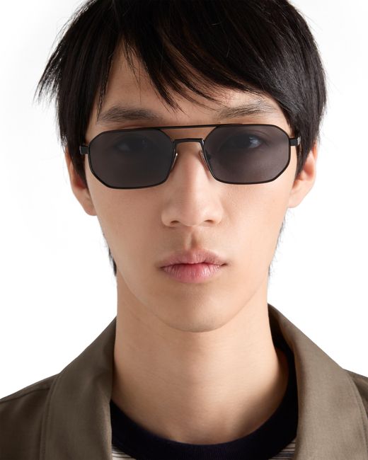 Prada Blue Sunglasses With Logo for men