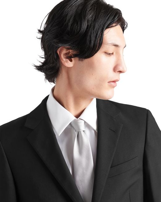 Prada White Satin Tie for men