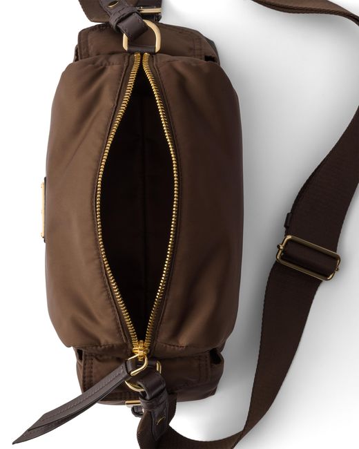Prada Brown Explore Small Re-Nylon And Leather Shoulder Bag, Sienna