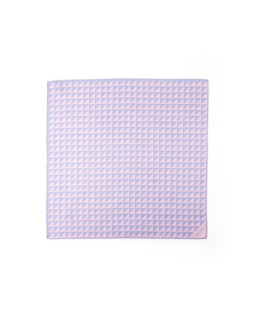 Prada Purple Printed Silk Twill Scarf 90, Petal/Wisteria