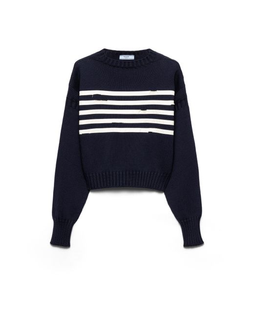 Jersey De Algodón Holgado, Mujer, Talla Prada de color Blue
