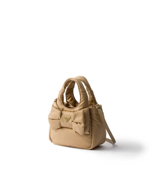 Prada Metallic Mini Padded Re-Nylon Bag With Bow