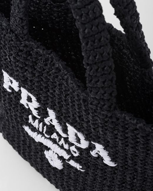 Prada Black Small Crochet Tote Bag