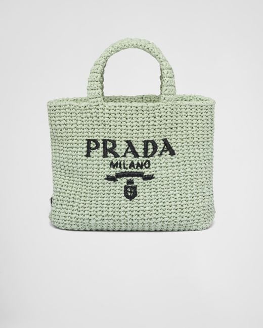 Prada Green Small Crochet Tote Bag