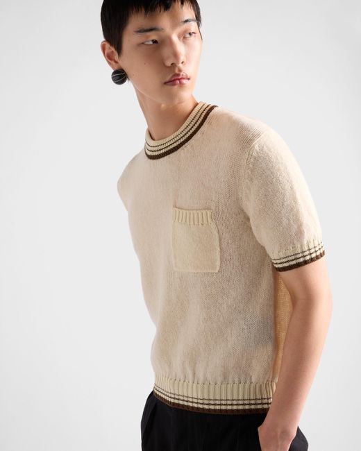 Maglia Girocollo di Prada in Natural da Uomo