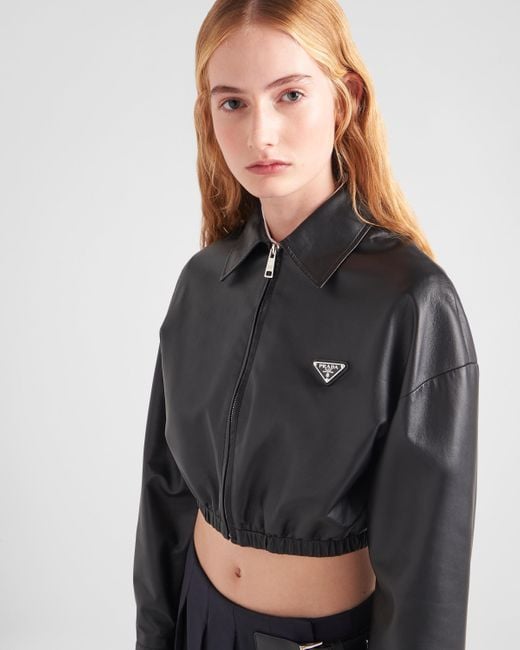Prada Black Jacke Aus Leder