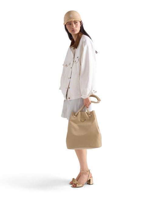 Prada Natural Mariner Large Re-Nylon Bucket Bag