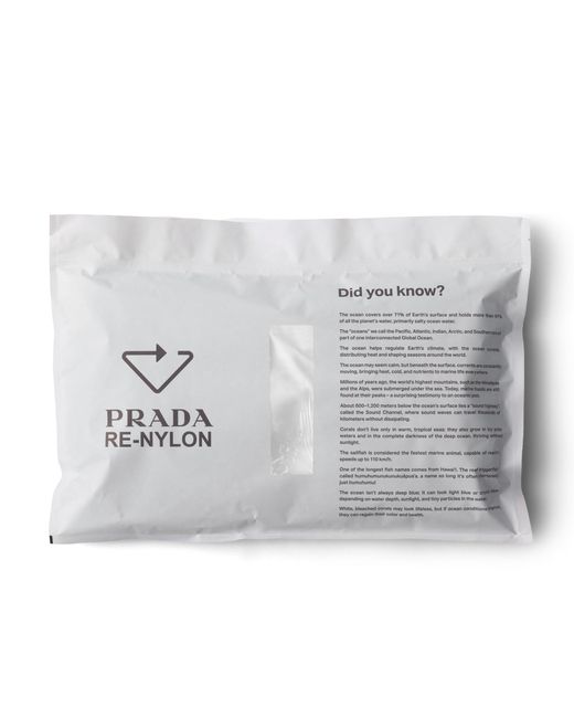 Prada White Re-Nylon Drawstring Backpack