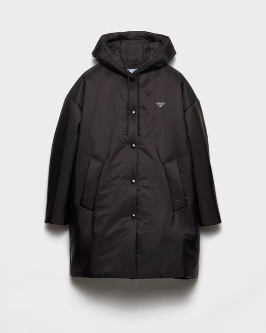 Prada Black Leichter Regenmantel Aus Re-Nylon