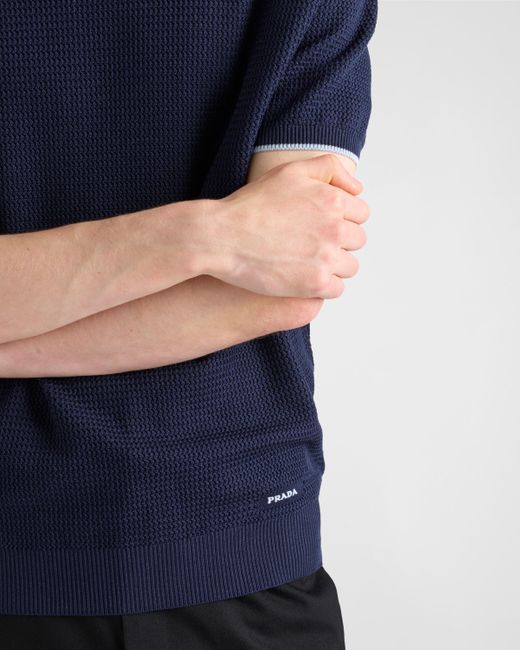 Maglia A Maniche Corte di Prada in Blue da Uomo