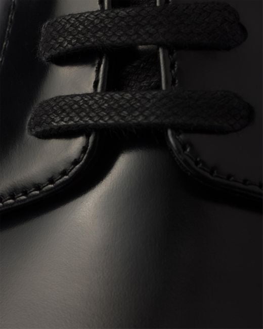 Prada Black Brushed Leather Laced Brogue Shoes, Size 5 for men