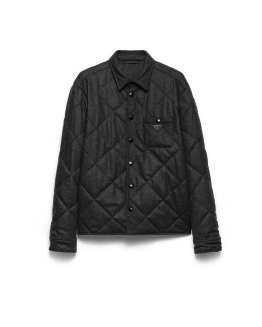 Camisa Acolchada De Cachemir, Hombre, Talla Prada de hombre de color Black