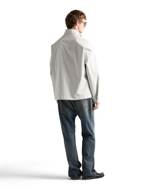 Prada White Technical Fabric Jacket, Chalk for men