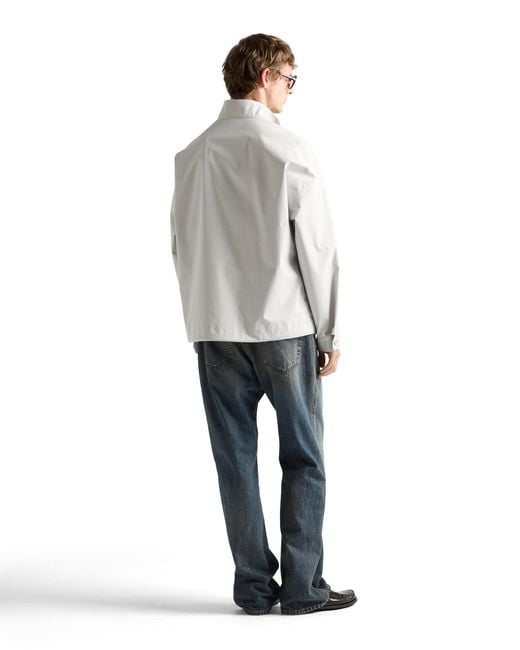 Prada White Technical Fabric Jacket, Chalk for men