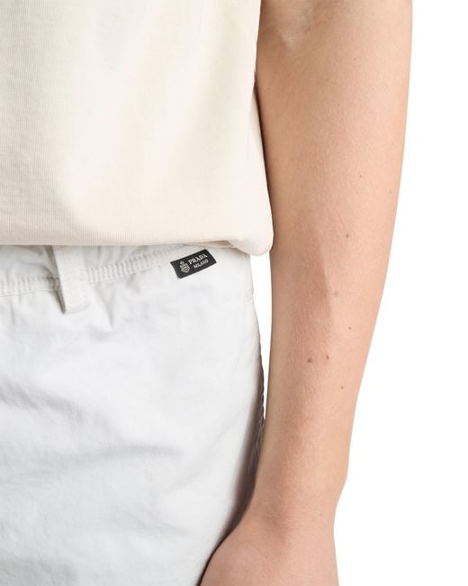 Prada White Twill Swim Trunks for men