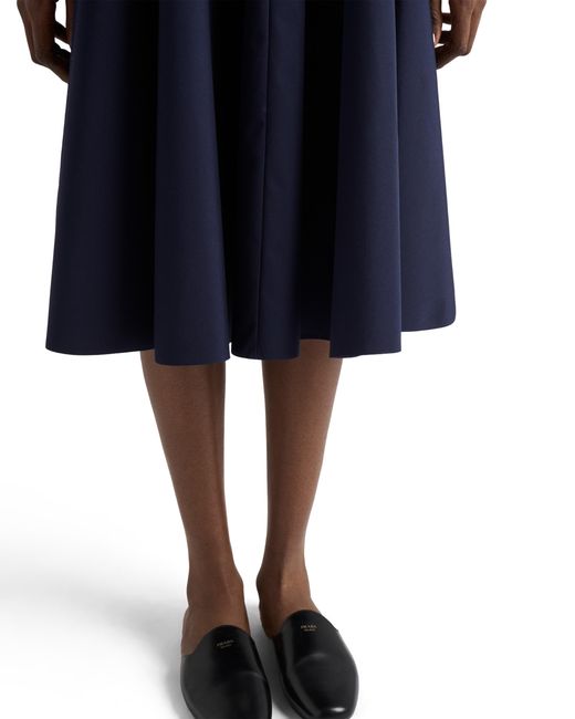 Prada Blue Poplin Midi-Skirt